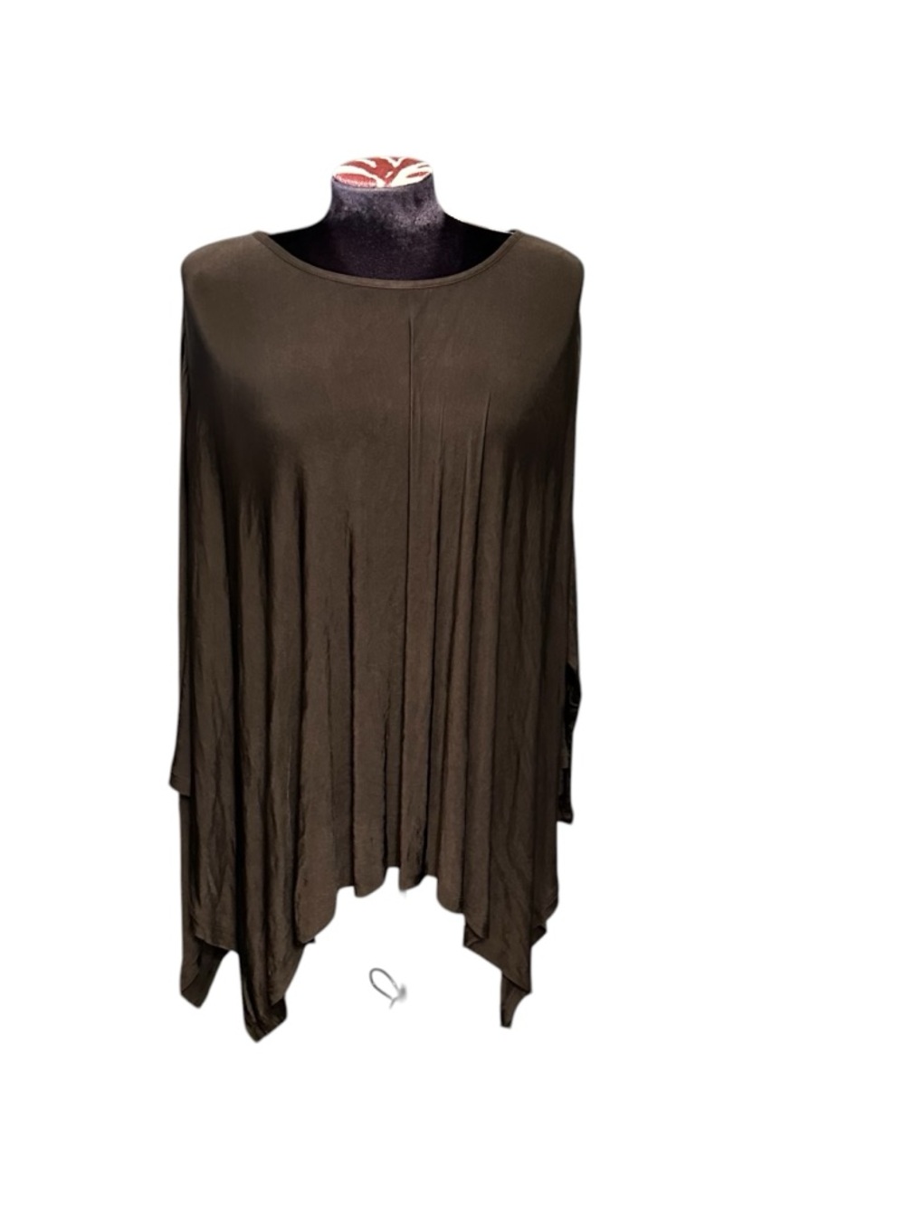 Lavender Brown Green Sheer Flowy Tunic Top Size Small